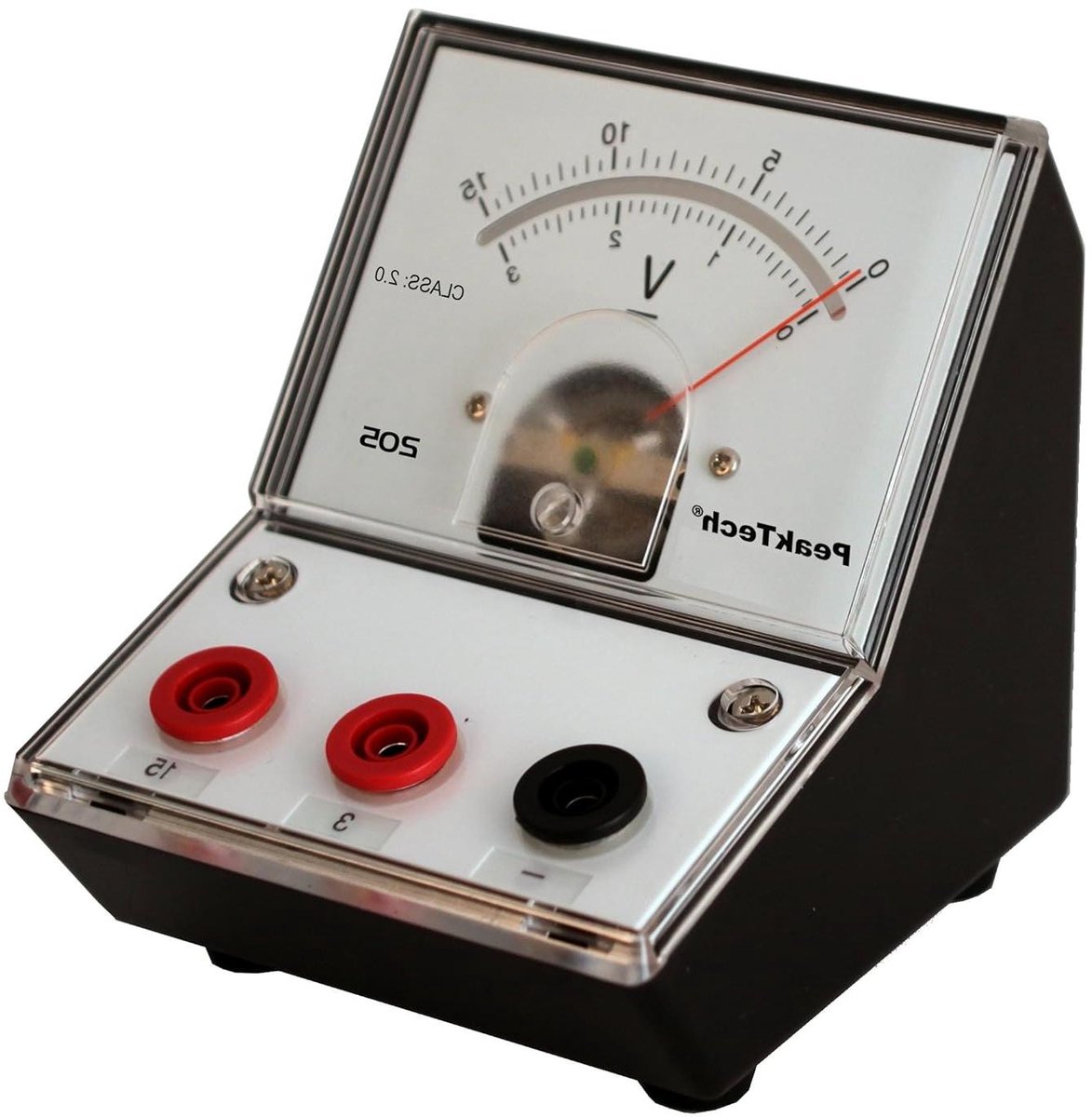 Analoge Voltmeter - Spanningsmeter Meetapparaat - Elektrische Metingen - Twee Meetbereiken - 0-3V/15V DC - Grijs