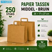 Sac en papier marron - 26+17x27 cm - Moyen - 250 pièces - kraft - IMES PACK