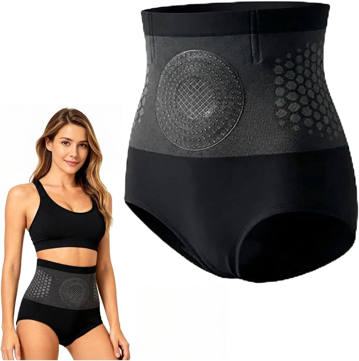 Dames shapewear - 1 paar high-waisted sportshorts - Vetverbrandende en figuurcorrigerende shorts - Heupliftende shorts - Naadloze high-waisted figuurcorrigerende shorts - Effectieve buikcorrectie - zwart - Maat M