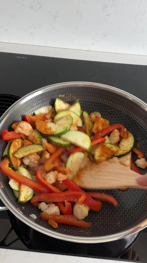 Morelia® Hapjespan Inductie met Deksel (28cm Zwart) - Keramische Anti aanbaklaag - Oven en Vaatwasserbestendig