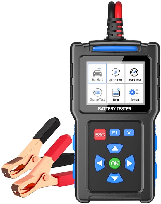 Accu Tester - Batterij Diagnose - Voertuig Onderhoud - 12V 24V Compatibel - 2000 CCA - Zwart