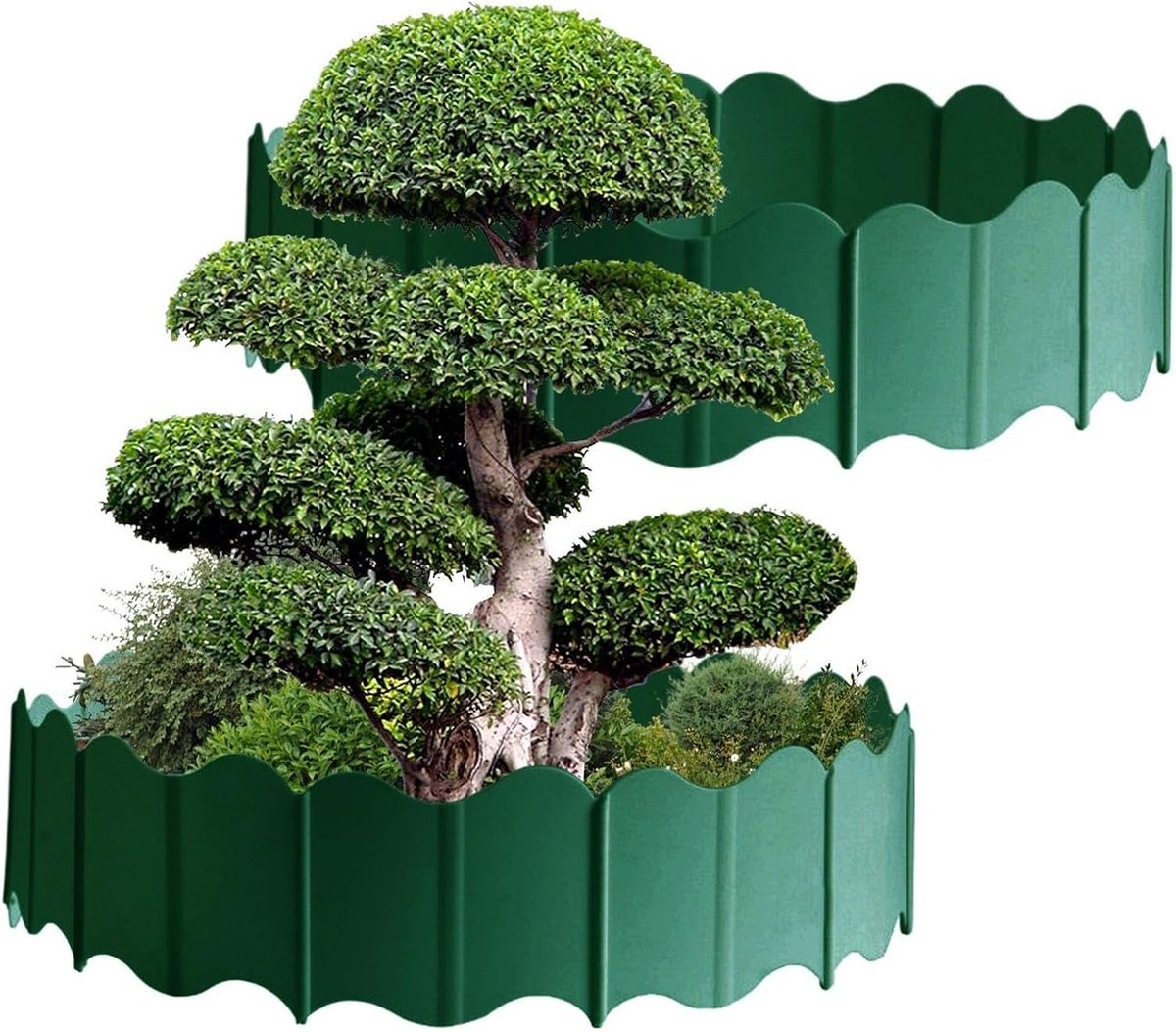 Gazonafscheiding 20 Stuks - Decoratieve Borderranden - Tuin Onderhoud - Gereedschapsvrije Installatie - 20 x 15 cm - Groen