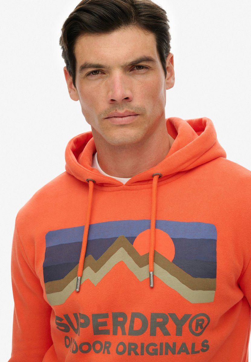 Superdry Great Outdoors Relaxed Hoodie Heren Hoodies Rood