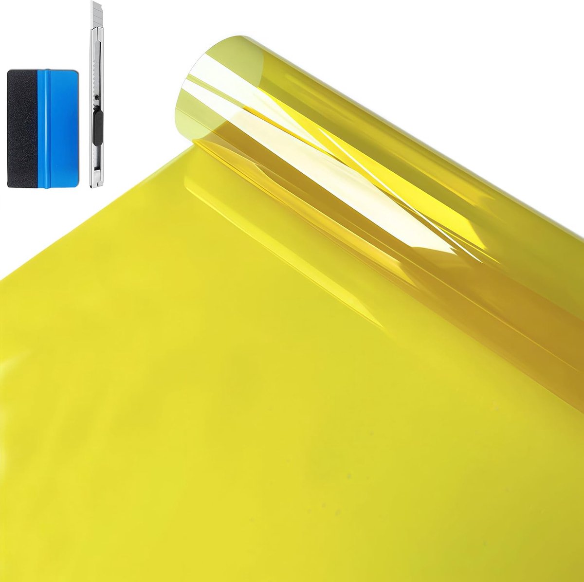 Famanu Veelkleurige raamfolie, PET, 99% UV-bescherming, zelfklevende warmte-isolerende getinte folie voor auto, huis en kantoor, 40 x 200 cm