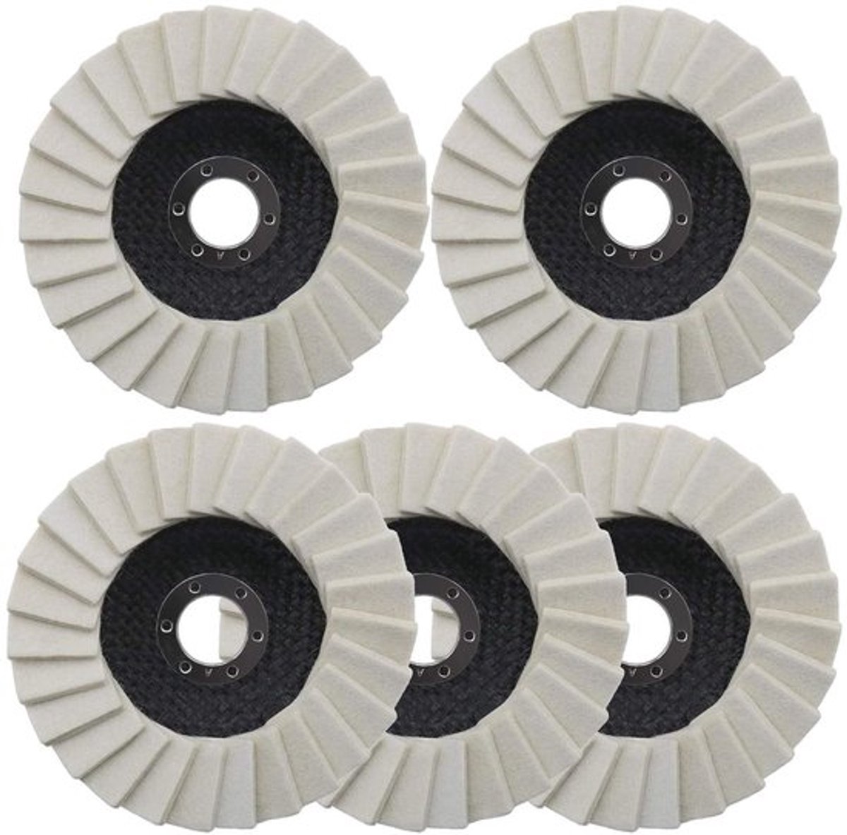 Allecto Plus - Polijstschijf van 5 stuks van 5 inch/125mm voor Rvs, Glas, Metaal en