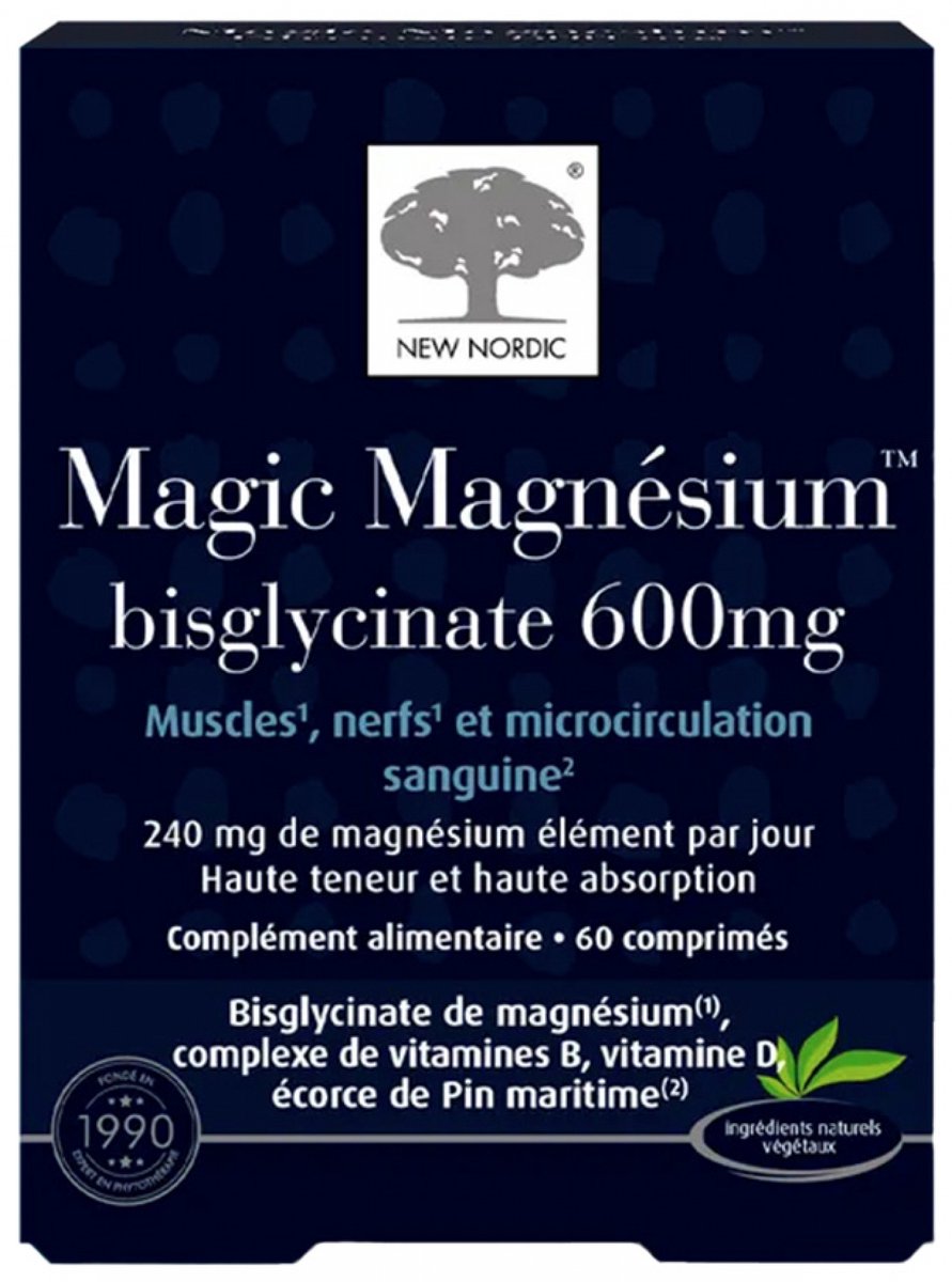 New Nordic Magnesium Bisglycinaat 600 mg 60 Tabletten