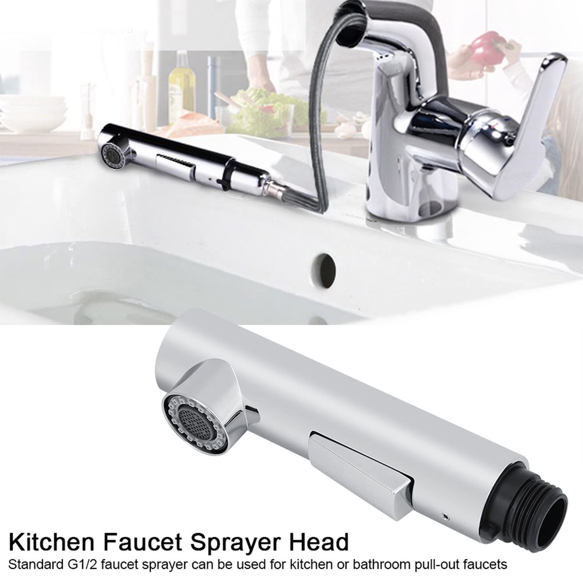Dailygoods- Sproeikop G1/2 Uitschuifbaar - Sproeikop Keukenkraan - Sproeikop Badkamer - Du