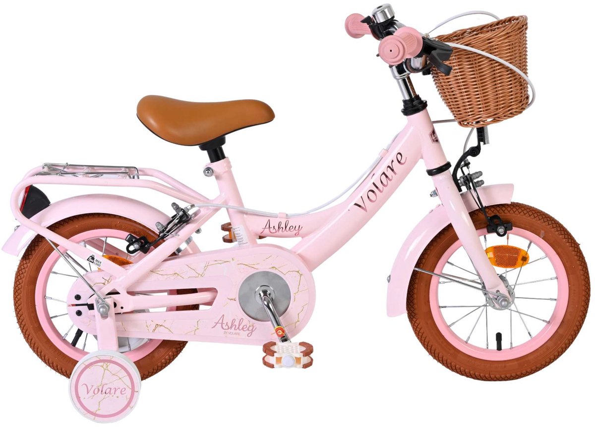 Volare Ashley Kinderfiets - Meisjes - 12 inch - Roze - Twee handremmen