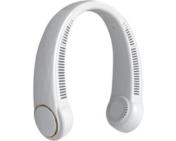 Draagbare nekventilator, 360° verstelbare ventilator zonder bladen met 4000mAh batterij, draagbare ventilator voor kantoor, thuis, op reis, buiten, 3 snelheden (A)