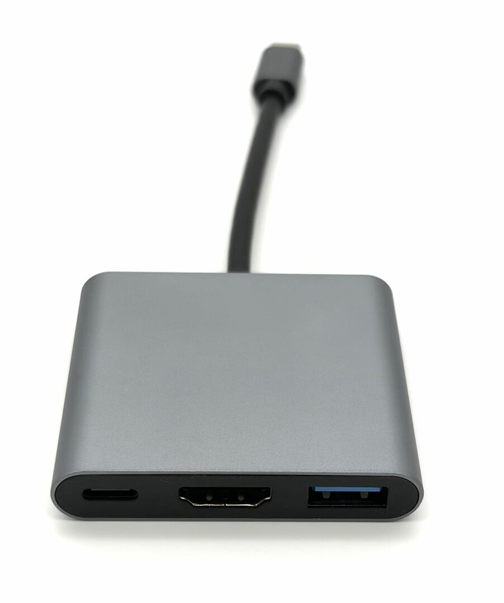 USB-C naar HDMI Adapter 3-in-1 – 4K Ultra HD – USB 3.0 – USB-C Power Delivery – USB-C Hub – Geschikt voor MacBook, iPad, Laptop, Tablet en Smartphone