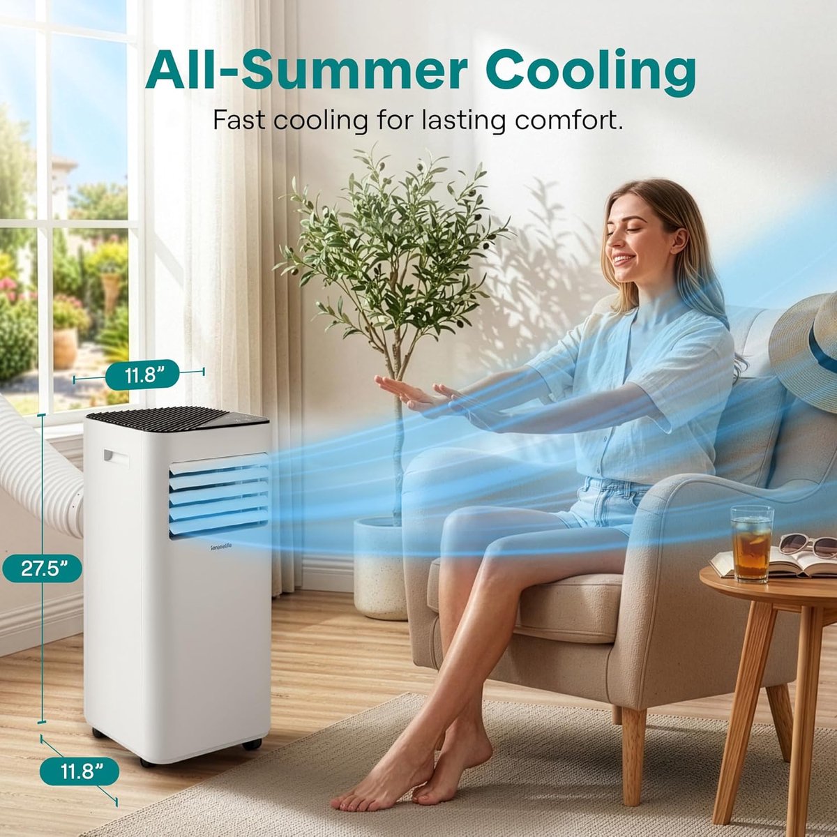 Mobiele Airco 8000 BTU – 3-in-1 Airconditioner – Met Ontvochtiger – Stil – Afstandsbediening – foto 7