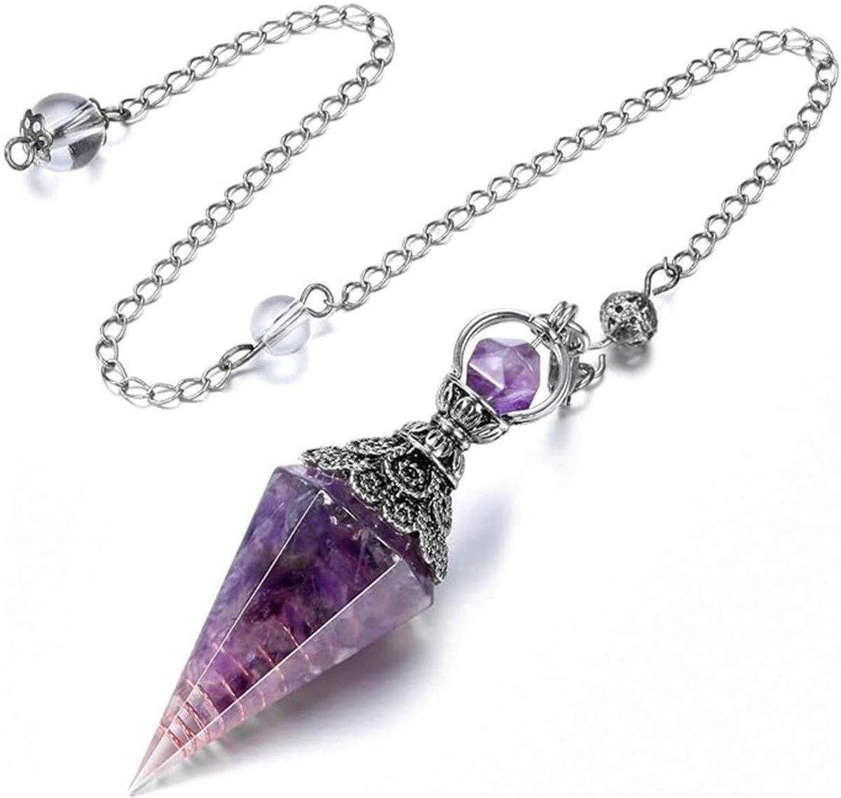 Dailygoods- Amethist Slinger - Zeshoekige Hanger - Kristal/Hars - Chakra Healing - Energie