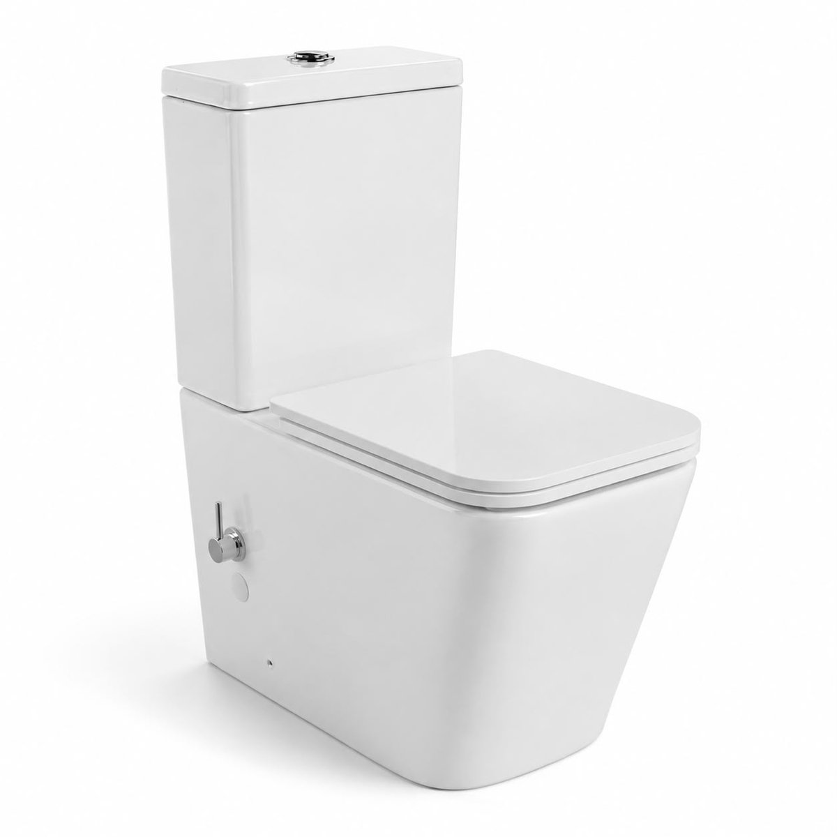 Zimmer Harmony Staand Toilet met Bidet Wit | Rimless WC | Geïntegreerde Bidetfunctie | Softclose Toiletzitting | Waterbesparend | Compleet Toilet met Reservoir