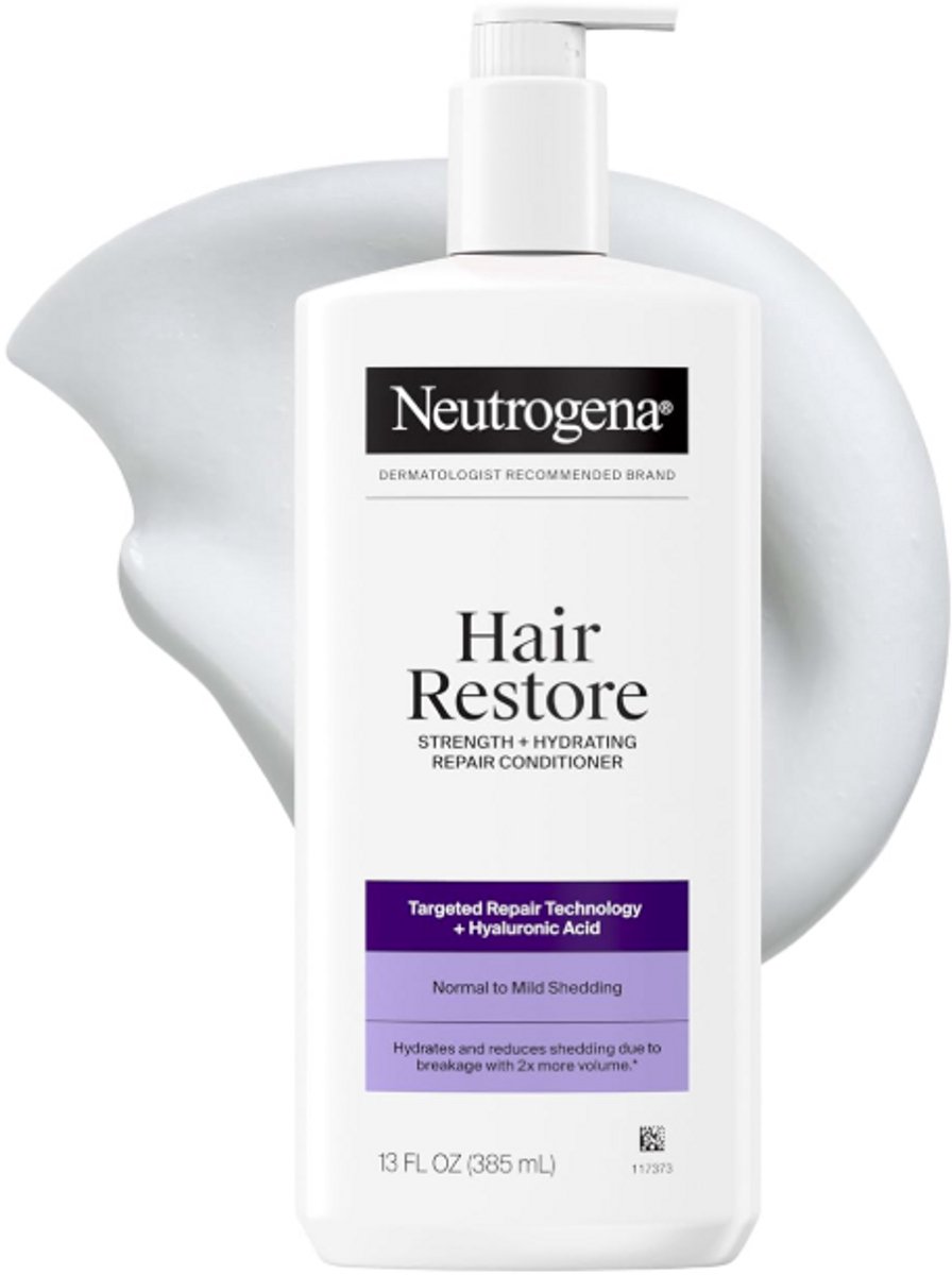 Neutrogena Hair Restore Strength + Hydrating Repair Conditioner 385 ml – Conditioner met Hyaluronzuur & Gehydrolyseerd Collageen – Versterkt Beschadigd Haar – Vermindert Haarbreuk