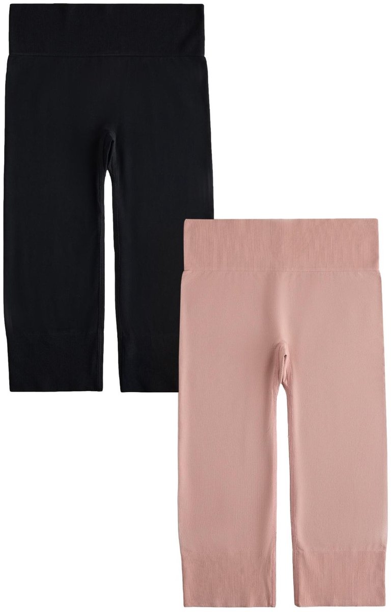 Next - Dames - Naadloze, soepelvallende shorts die schuren voorkomen, set van 2, longline-model - Huidkleur