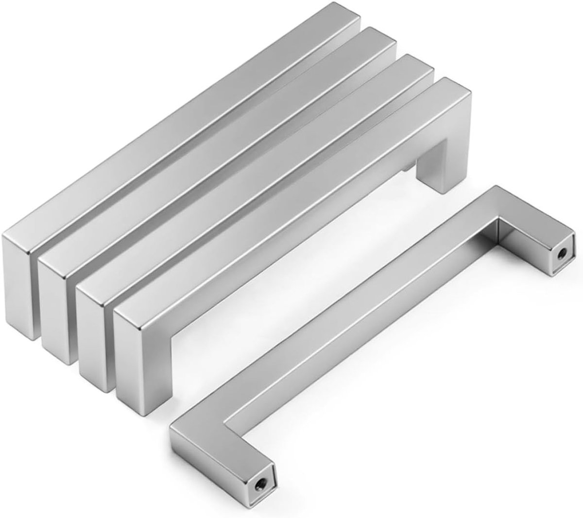 RVS Kastgrepen voor Meubels - 5 Stuks Deurgrepen met Schroeven voor Keuken en Dressoir, 128mm Gatenafstand