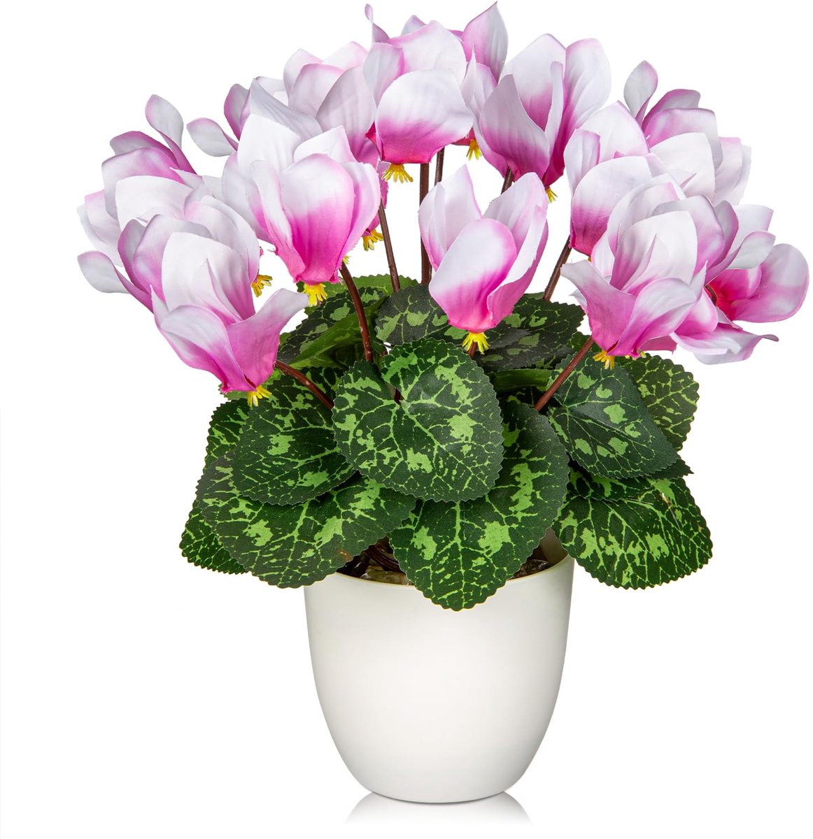 Kunstbloemen, kleine kunstcyclamen, persicumbloemen in pot, decoratie, kunstbloemen als echte nephortensia's, zijden bloemen voor bruiloftsdecoratie, tafeldecoratie, woonkamer, slaapkamer,