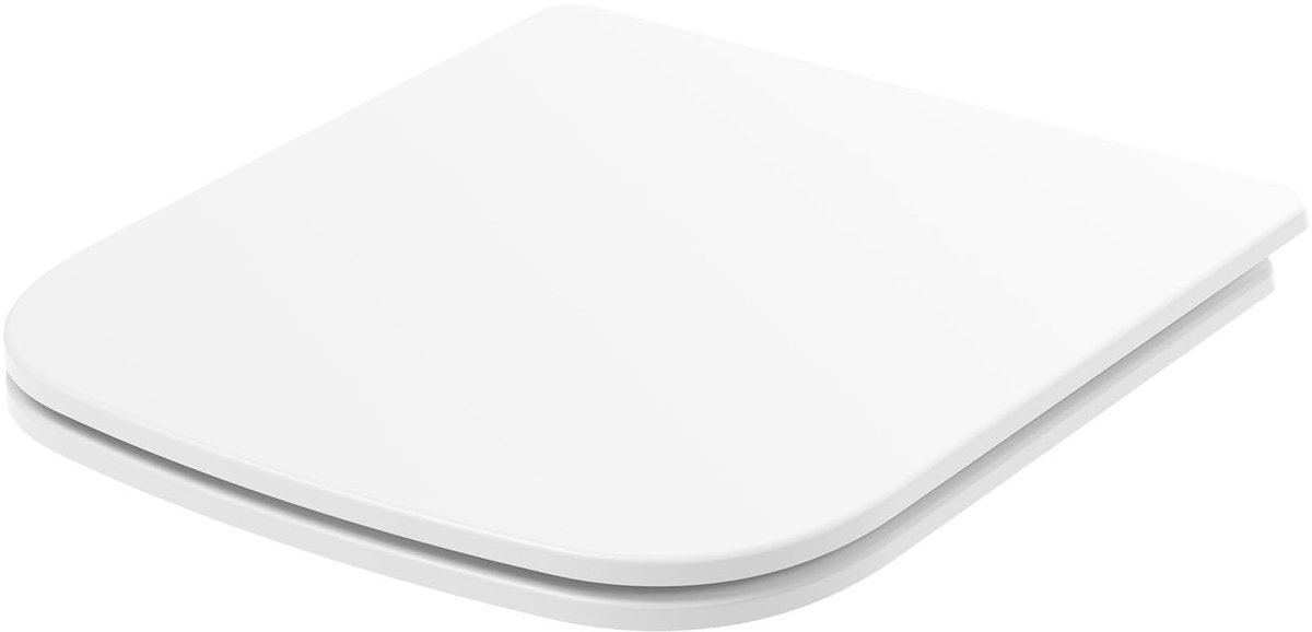 Duroplast Toiletdeksel met softclosemechanisme, rechthoekig, afneembaar, wc-deksel bevestiging van bovenaf, eenvoudig te reinigen, softclose, 42,3 x 36,1 cm