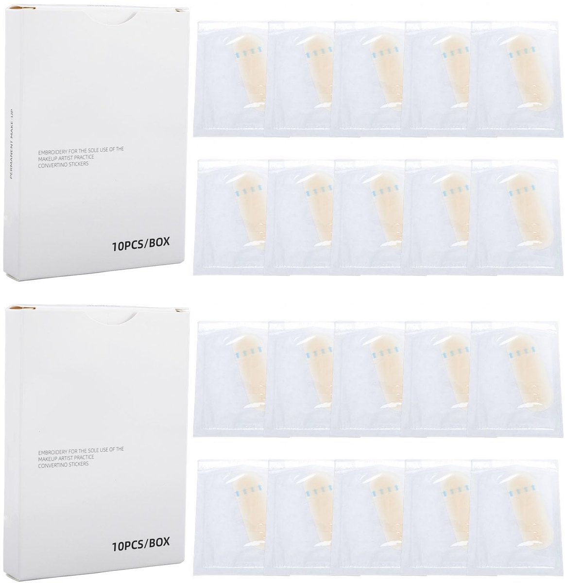 Dailygoods- Wenkbrauwsticker 20 Stuks - Siliconenmateriaal - Oefenmake-up - Schoonheidssalon - Beginners - Hygiënisch Wegwerpontwerp - Wenkbrauwsjablonen