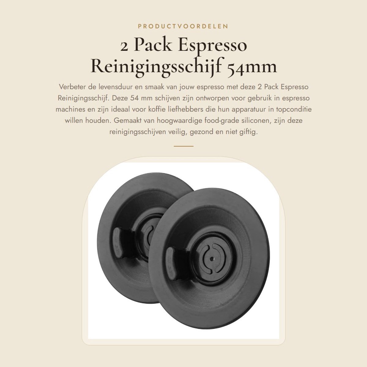 Dailygoods- Reinigingsschijf 54mm - 2 Pack - Siliconen - Food-grade - Koffiemachine - Effectieve reiniging - Koffiereinigingsschijf