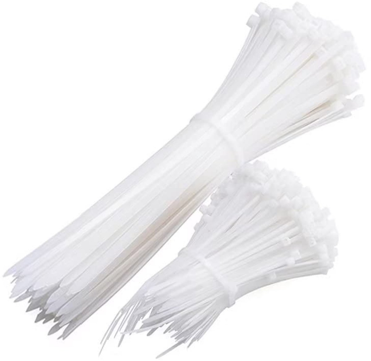 Dailygoods - Witte Kabelbinders - Nylon Kabelbinders - 500 stuks - Organiseren van Draden - Ritssluitingen - Bevestigingsmiddelen - Geschikt voor Kabe...