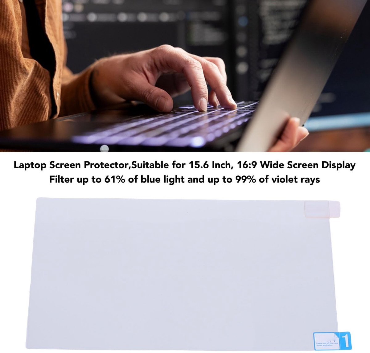 Dailygoods- Laptop Schermbeschermer 15,6 Inch - Anti Blauw Licht - Anti-glare - Stofpreventie - 5-laags Ontwerp - 85% Lichtdoorlatendheid - Screen Protector