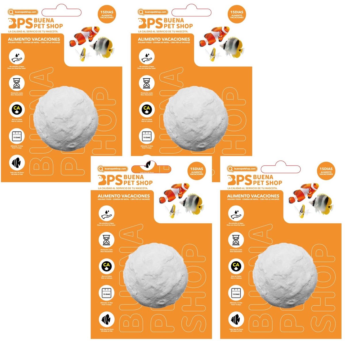 Dailygoods- Visvoer Vakantievoer - 4-delig Voerblok - Rijk aan Voeding - Verbeterde Waterkwaliteit - Calcium voor Immuniteit - 15 Dagen Voeding - Aquariumvoer