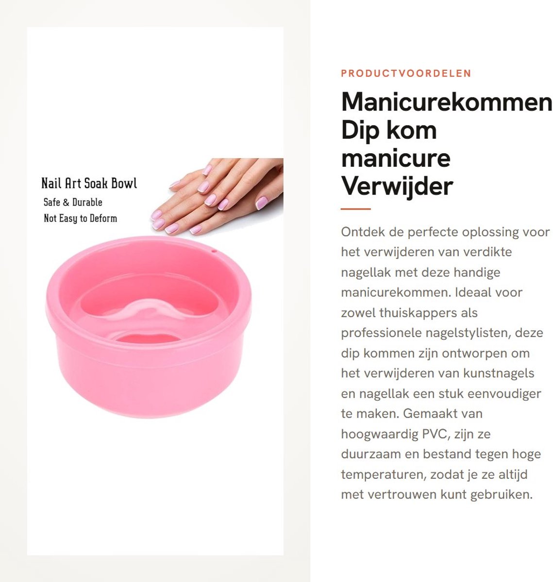 Dailygoods- Manicurekom Hoogwaardig PVC - Dip Kom - Verwijderingskom - Kunstnagels - Manicure-gereedschap - Duurzaam en gemakkelijk te gebruiken - Nagelkom