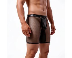 Heren Lingerie - Onderbroek - Open Kont Ondergoed - PU Leer