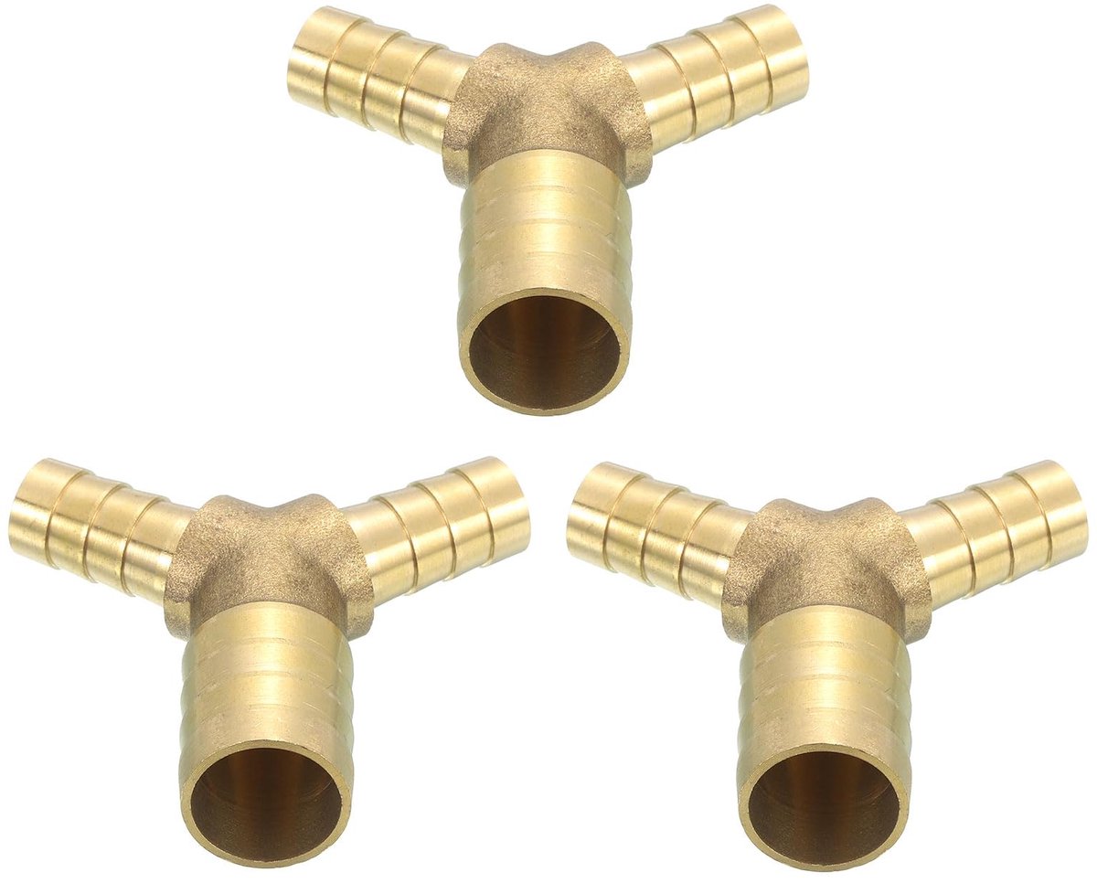 16mmx10mmx10mm slangverbinder messing dubbelnippel koppeling, 3 stuks slangverbinder benzineslang slangarmaturen tuinslang voor het verbinden van waterslangen