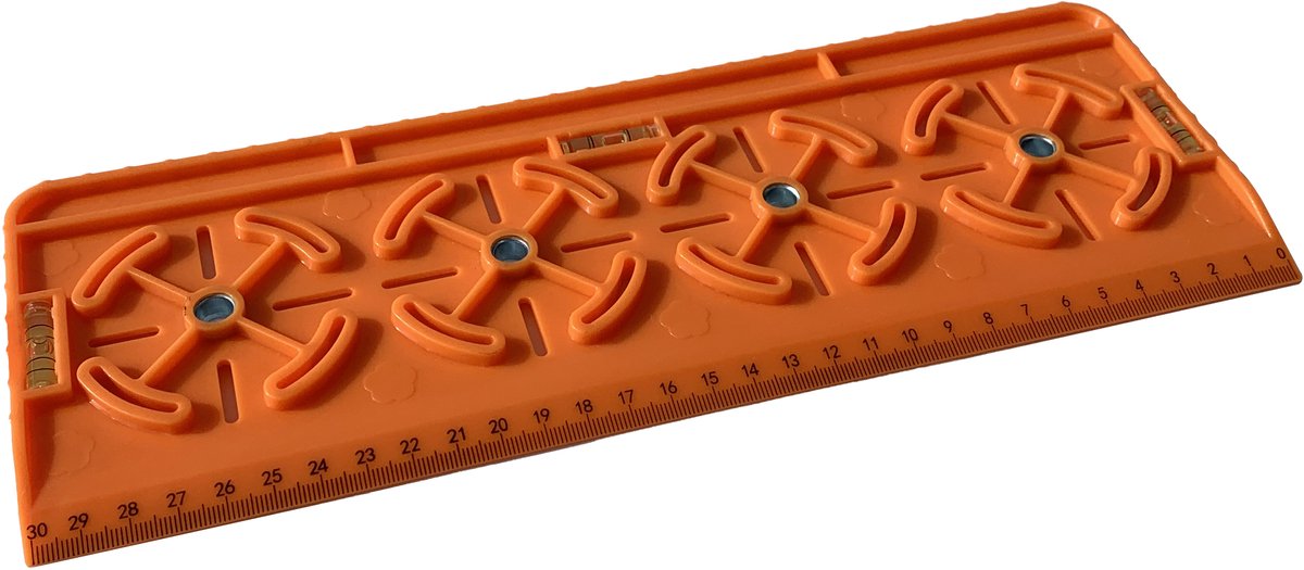 PROKING Aftekenmal voor ABB inbouwdozen – Met waterpas – 71 mm hartmaat – Installatiehulp voor inbouwdozen