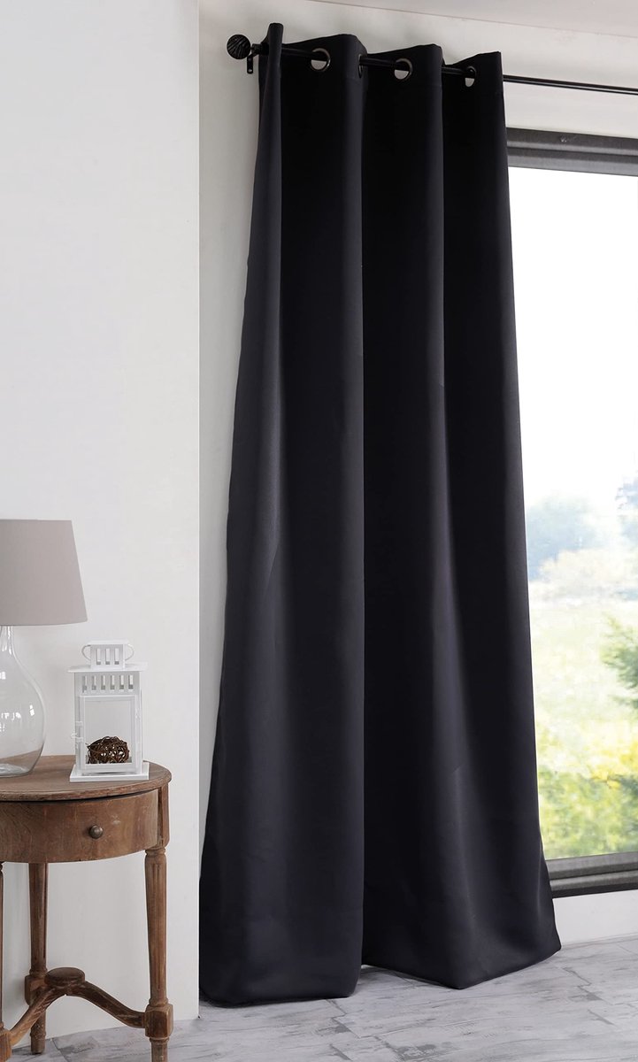 Casa r61840015 Notte gordijn ondoorzichtig polyester zwart 250 x 135 cm