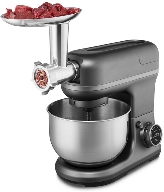 MEDION 4 in 1 universele keukenmachine (1200 watt, 8 standen, mengen kneden roeren hakken, ijskom voor het bereiden van ijs, digitaal display, MD18440) Titanium van Medion — afbeelding 2