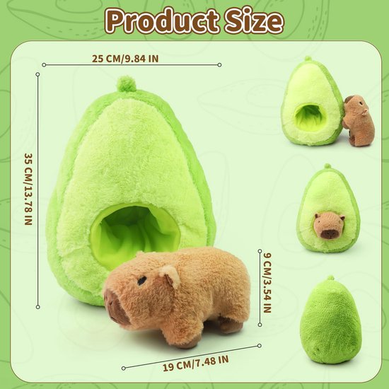 Knuffeldier, 35 cm, pluche Capybara 2-in-1, schattig, pluche knuffeldier, grappig voor meisjes, kinderen, geschenken — afbeelding 2