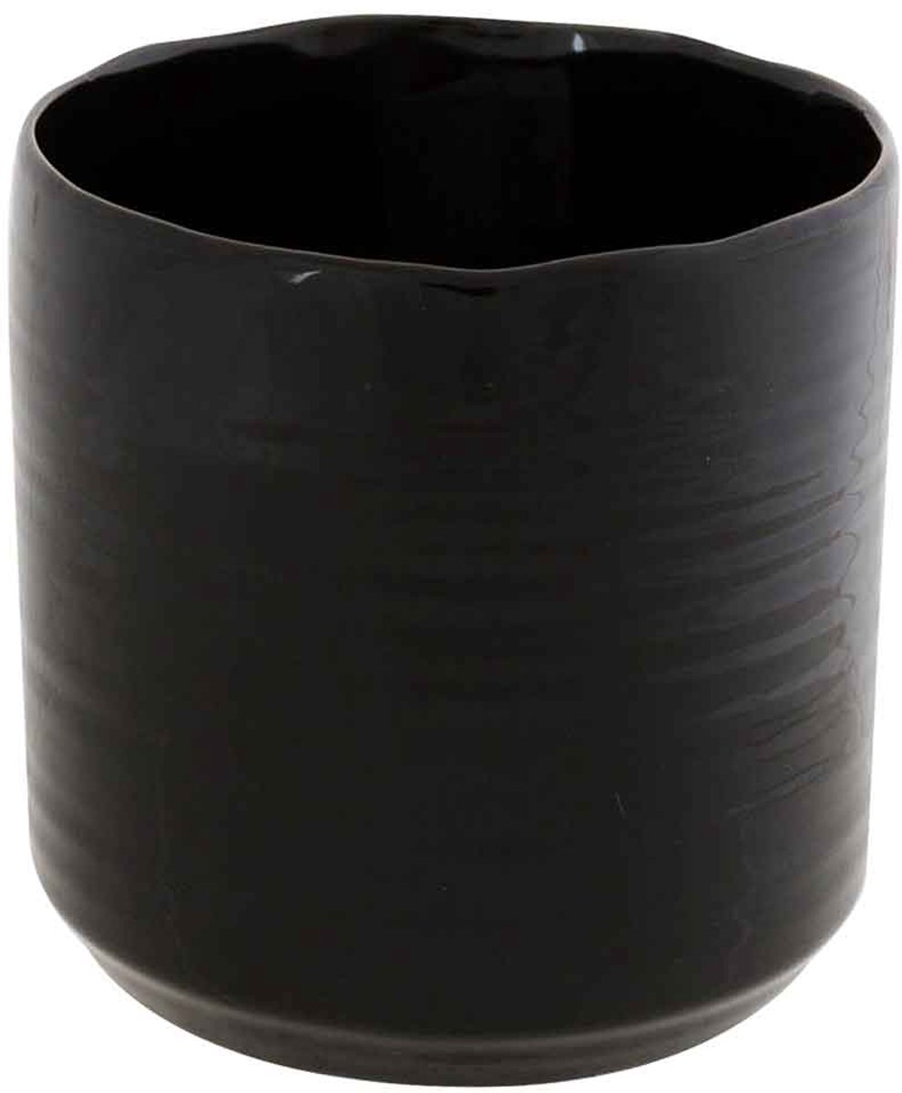 Cosy @ Home Bloempot Zwart 10x10xh9,5cm Cilindr