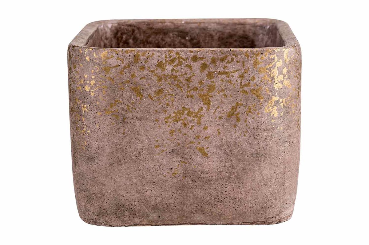 Cosy @ Home Gold Bloempot Mettalic Border Roze 14,5x