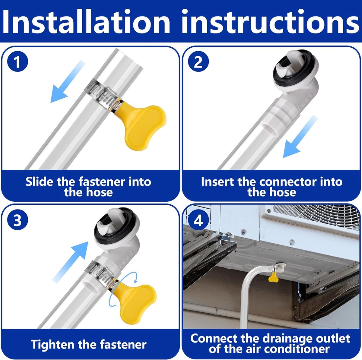 2 Stuks 3 Voet Flexibele Condensslang - Afvoerslang voor Airconditioners - Airco Slang - Met Klem - Airconditioning Accessoires - Airconditioning Gereedschap - Voor Luchtontvochtigers, Airconditioners, Tuinkranen - Voor Raamairco en Mini-Split-Units thumbnail 6