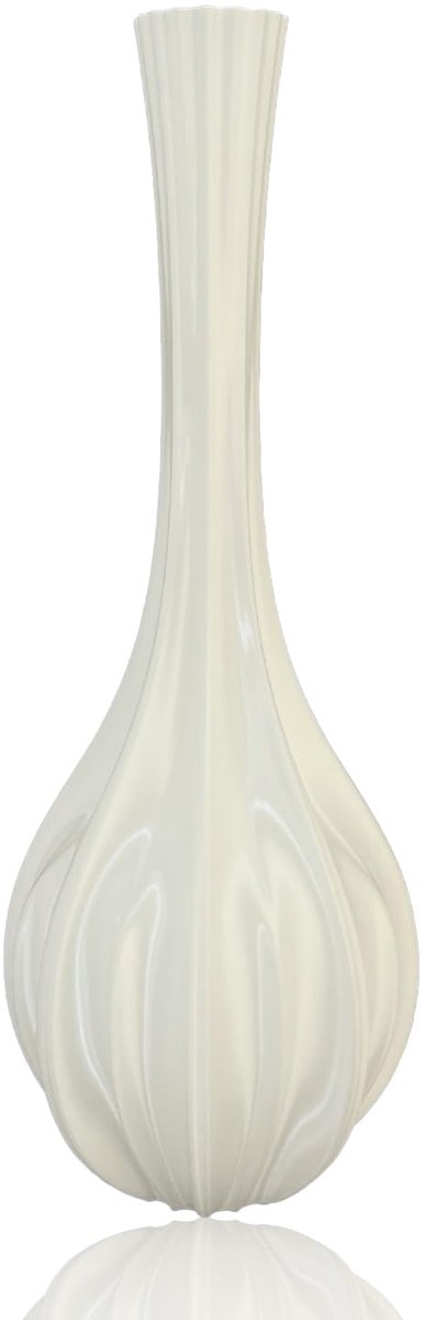 Vaas Design PLA, 3D-print binnen, moderne droogbloemen, decoratie woonkamer, slaapkamer, bruiloft, eettafel, kantoor (stijl 3, wit)
