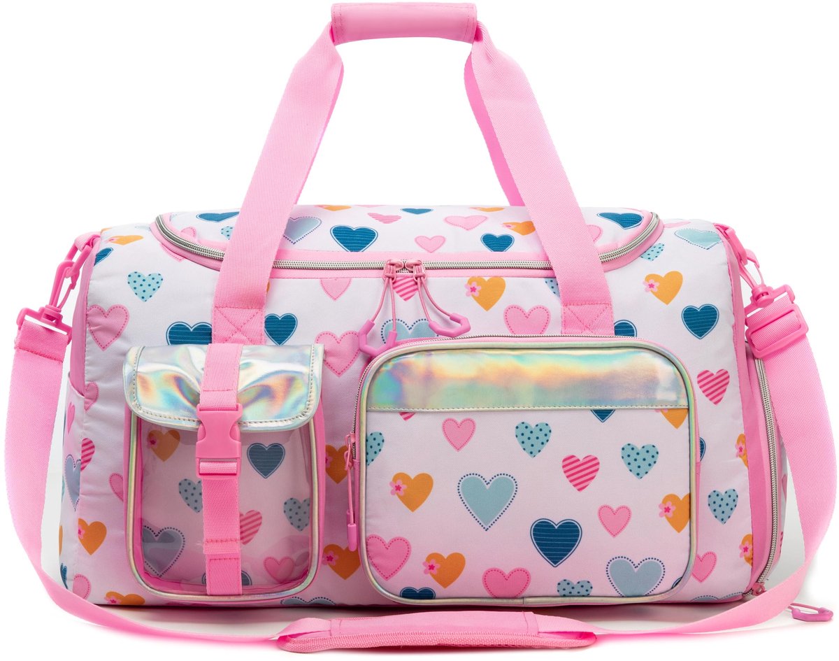 Reistas voor kinderen, meisjes, ballettas, sporttas, duffle bag met schoenenvak, Carry On Weekender, Reistas