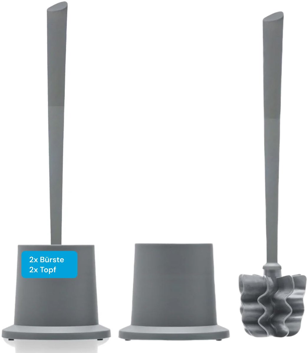 Set Highline grijs (2X) | Premium toiletborstel (set van 2)