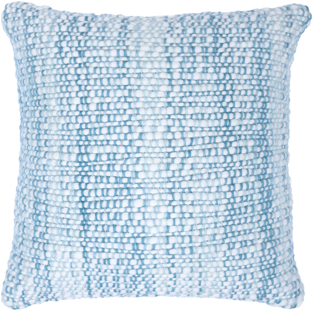 Kussenhoes | Kussenhoesjes | Decorative Cushion Cover for Sofa | Throw Pillowcase | 45x45 cm | Essentie Geweven Structuur | Polyester en Wol | Blauw en Wit