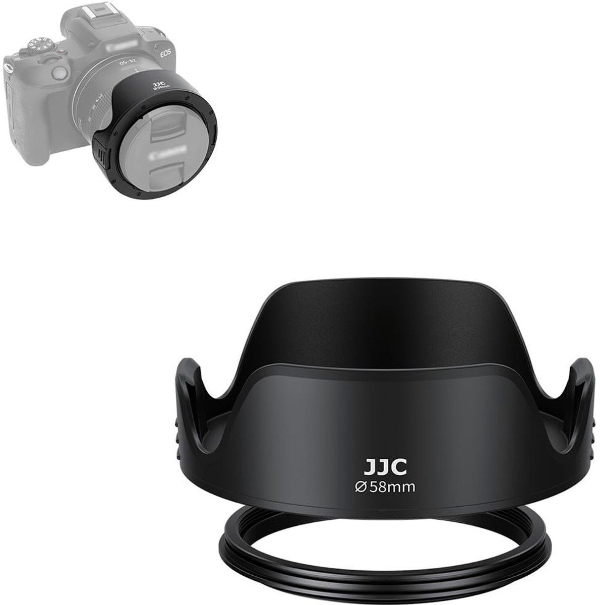 Dailygoods - Tulpenvormige Zonnekap voor Camera met Adapterring