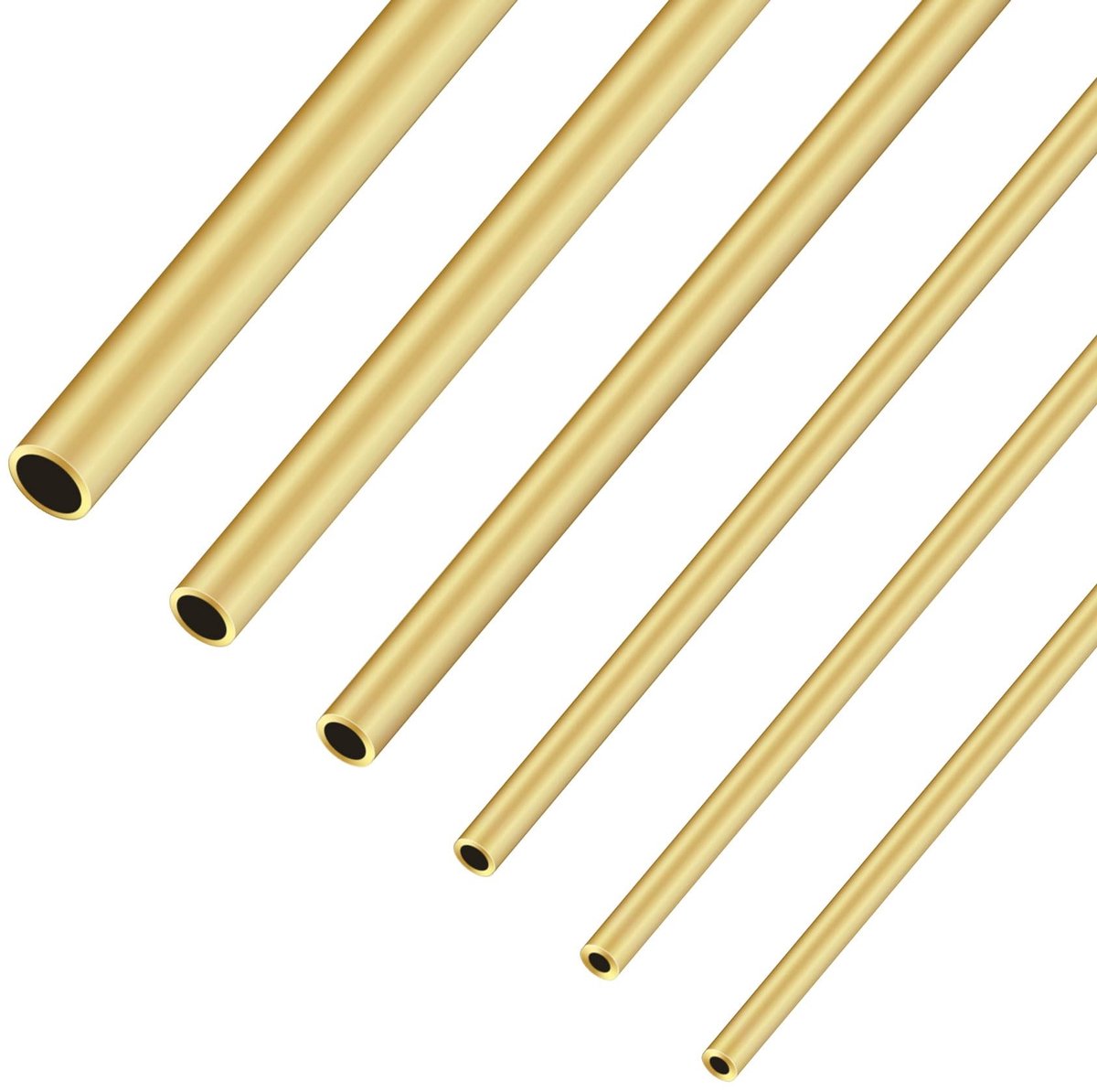 Dailygoods- Messing Buis Set 6 Stuks - 3mm/3.5mm/4mm/5mm/6mm/8mm OD - 0.75mm Wanddikte - 200mm Lengte - Hoogwaardige Thermische Geleiding - Corrosiebestendig - Messing Buizen