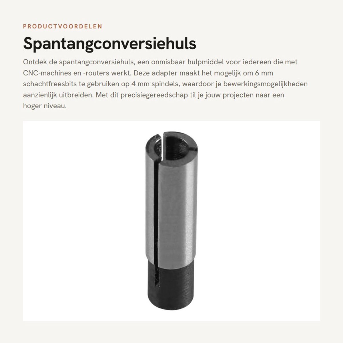 Dailygoods - Spantangconversiehuls - Spindelfreesbitadapter - Precisiegereedschap - 6 mm tot 4 mm - Verhoog je veelzijdigheid - Geschikt voor CNC-...