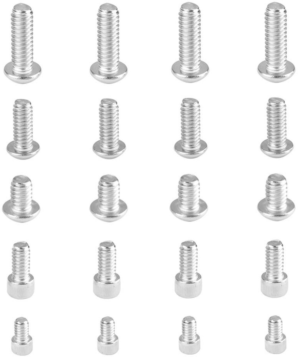 Dailygoods- Schroefset 20 Stuks - 1/4"-20 Schroeven - Roestvrij Staal - Schroefdraadlengtes 9mm/13mm/16mm/19mm - Universeel Gebruik - Netto Gewicht 3.4 oz - Bevestigingsmateriaal