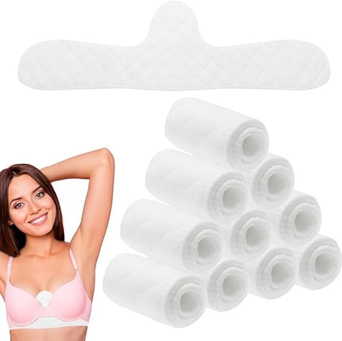 Dailygoods- Zweetinzetstukken 10 stuks - Herbruikbare Katoenen Pads - Zweetabsorberend - Ademend - Wasbaar - Comfortabel en fris - Beha Pads