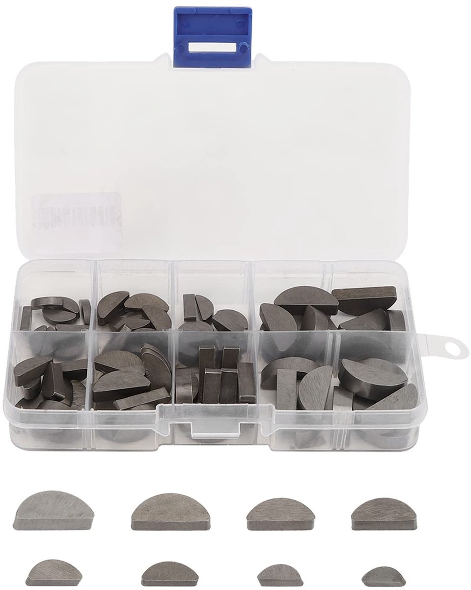 Dailygoods- Woodruff Sleutelset 80 Stuks - Roestvrij Staal - 8 Maten - Opbergdoos - Nationale Norm - 100% Nieuw