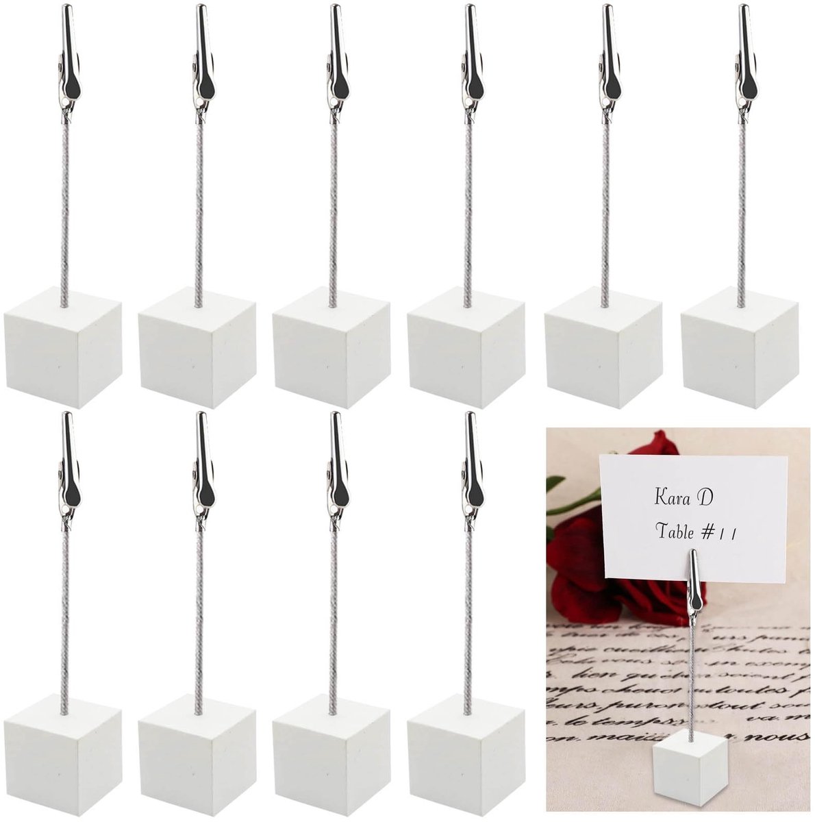 Dailygoods- Fotohouder met Klemmen - Tafelkaarthouder - Clips voor Kleine Foto's - Ansichtkaarthouder - Woondecoratie - Set van 10 Stuks - Kaarthouder