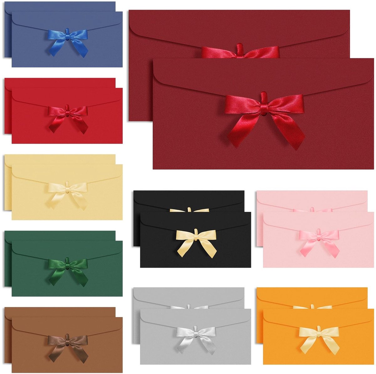 Dailygoods - 20 stuks gekleurde enveloppen, 20 x 11 cm, mini-enveloppen, kleine enveloppen voor bruiloften