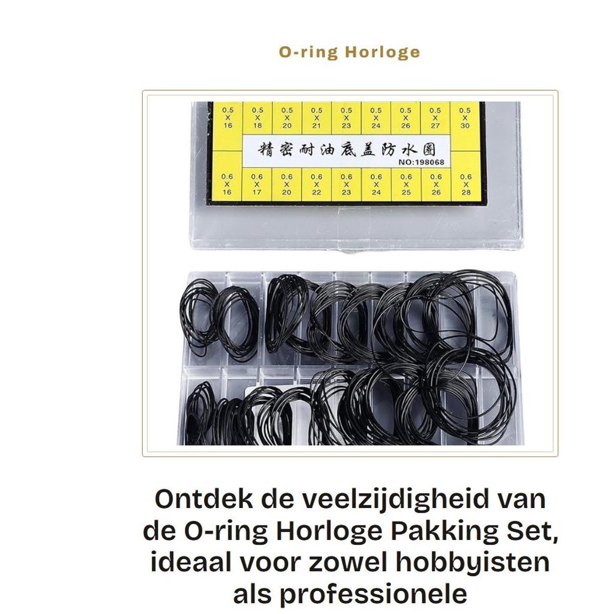 Dailygoods- O-ring Set 180 Stuks - Rubber Waterdicht - Afdichtringen - 18 Soorten - Horloge Reparatie - Diverse Afmetingen - Horlogeafdichtring